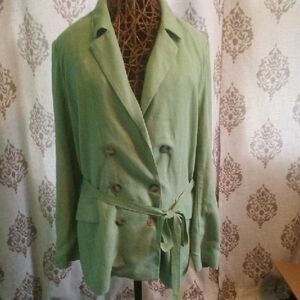 Free People Vintage Sage Green Trench Coat